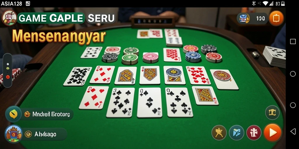 Tampilan gameplay seru dari ASIA128 di Gaple.