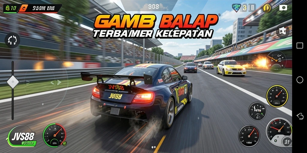 Screenshot dari gameplay JVS88 menunjukkan variasi lintasan balap yang menarik.