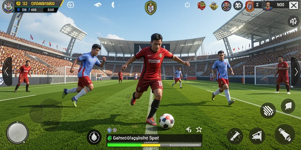 Tampilan gameplay N32 yang mendebarkan di lapangan olahraga.