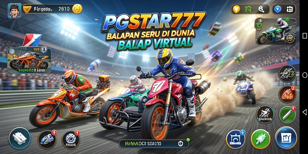 Gameplay seru PGSTAR777 dengan balapan cepat di trek menantang.