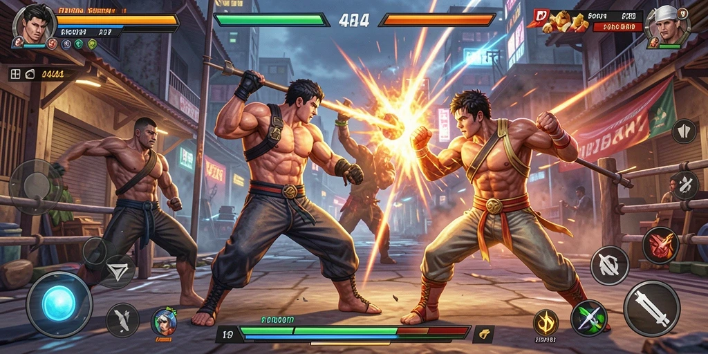 Screenshot gameplay PP444 menampilkan pertarungan seru dan grafis menarik.