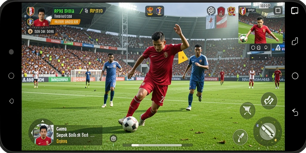 Tangkapan layar gameplay RP99 menunjukkan momen seru di lapangan.