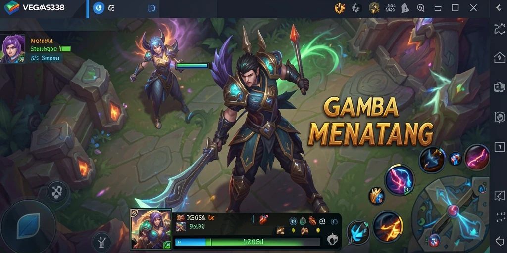 Tampilan gameplay seru dalam VEGAS338 yang mengujarkan strategi MOBA.